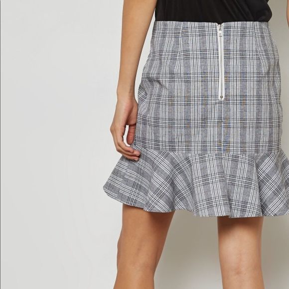 Parisian Check Drop Frill Hem Mini Skirt - Picture 6 of 8
